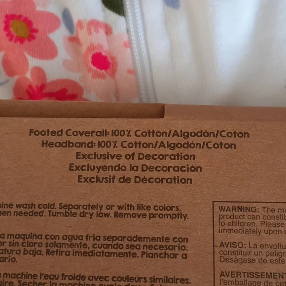 2 piece floral set. Footed onepice and headband - Picture 10 of 11